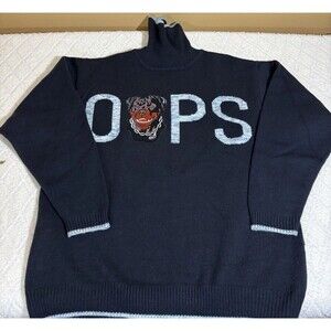Vintage Y2K Fubu FNF Rottweiler Dog Chain Collar Embroidered OPS Sweater  2XL